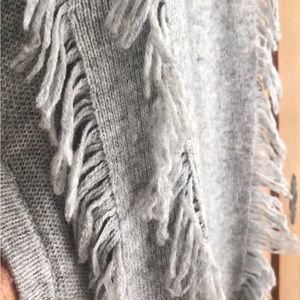 Ella Moss fringe tunic sweater vest in Heather grey.